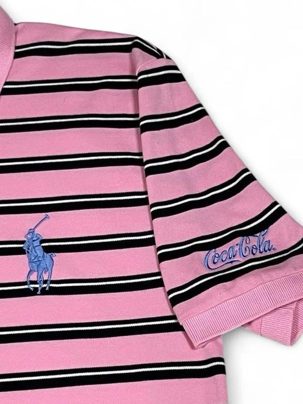 NWOT Polo Golf Ralph Lauren BIG Pony Pro Fit Pink Stripe Polo Shirt Men’s Size S