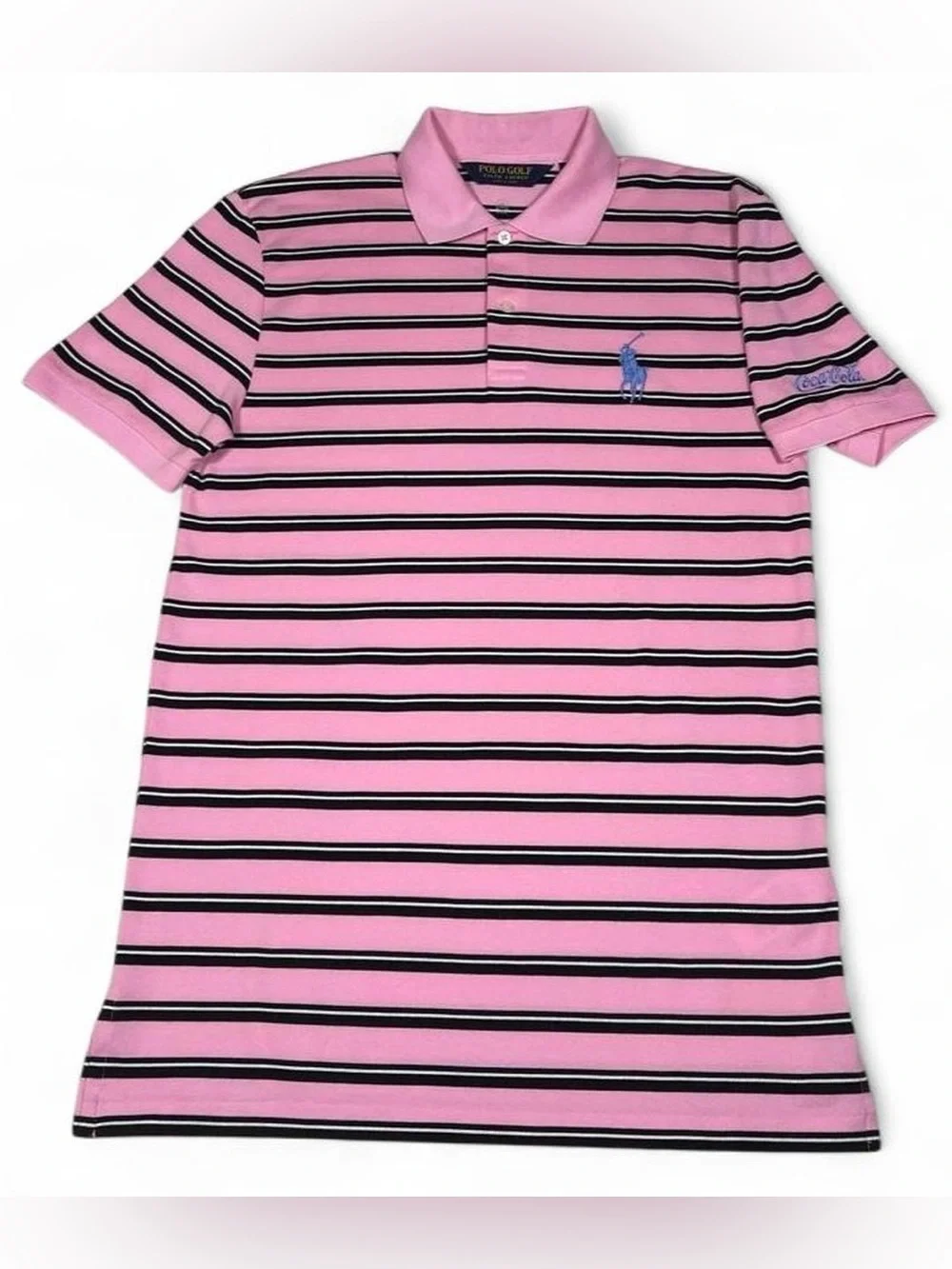 NWOT Polo Golf Ralph Lauren BIG Pony Pro Fit Pink Stripe Polo Shirt Men’s Size S