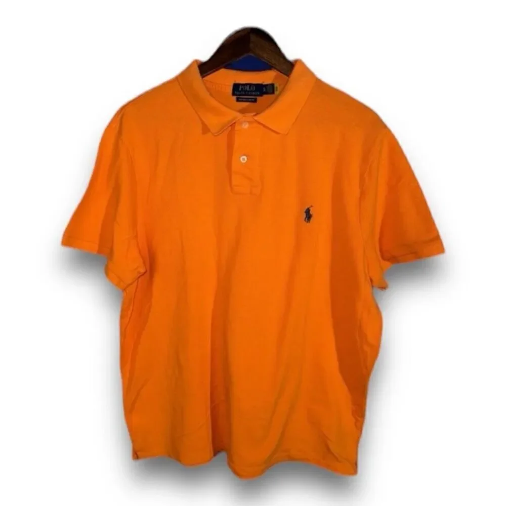 Polo Ralph Lauren Sailing Orange Pique Polo Shirt Size XL