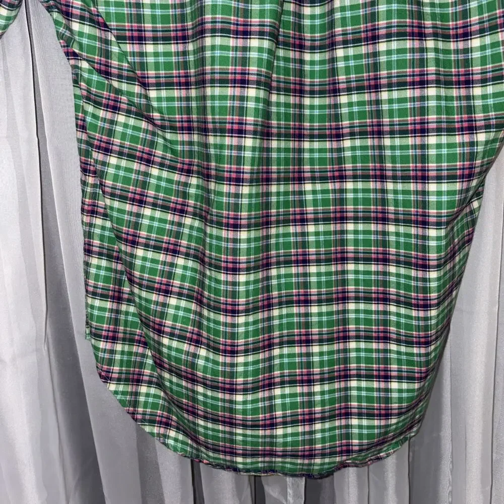 Polo Ralph Lauren Oxford Shirt Men's Blake Check Short Sleeve Button Down Size L