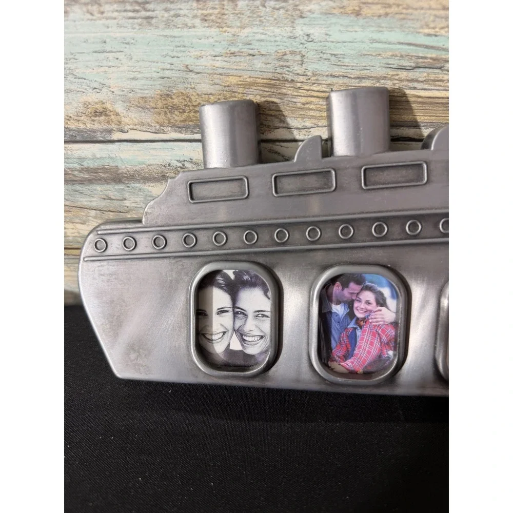 Malden‎ Cruise Ship Picture Frame Silver NOS NEW Nautical Ocean Liner 4-Opening