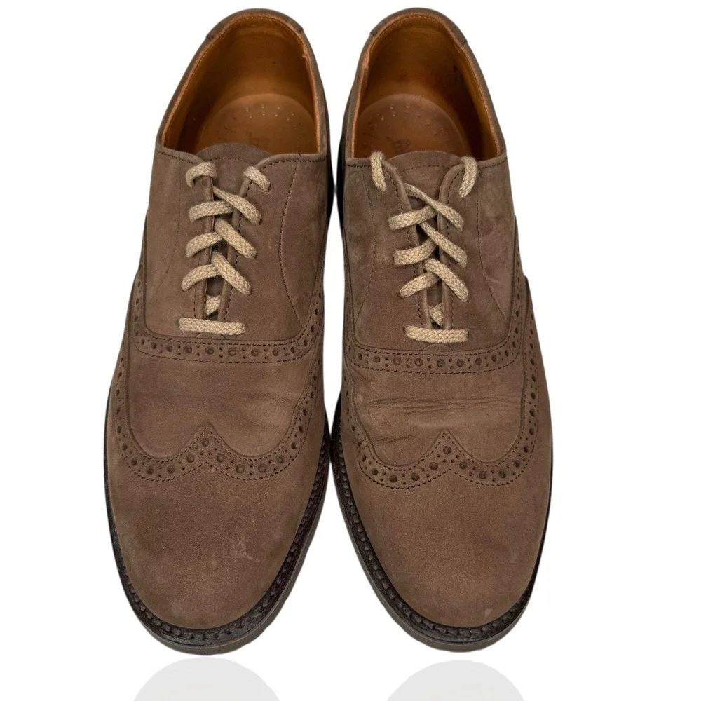 Vintage 90s L.L. Bean Suede Wingtip Oxford Shoes‎ 9B Vibram Sole Made in USA