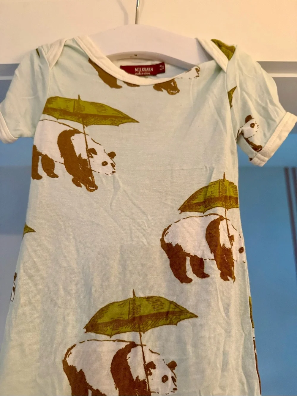 Milkbarn Bamboo Romper Panda Bear Sz 3-6 Months