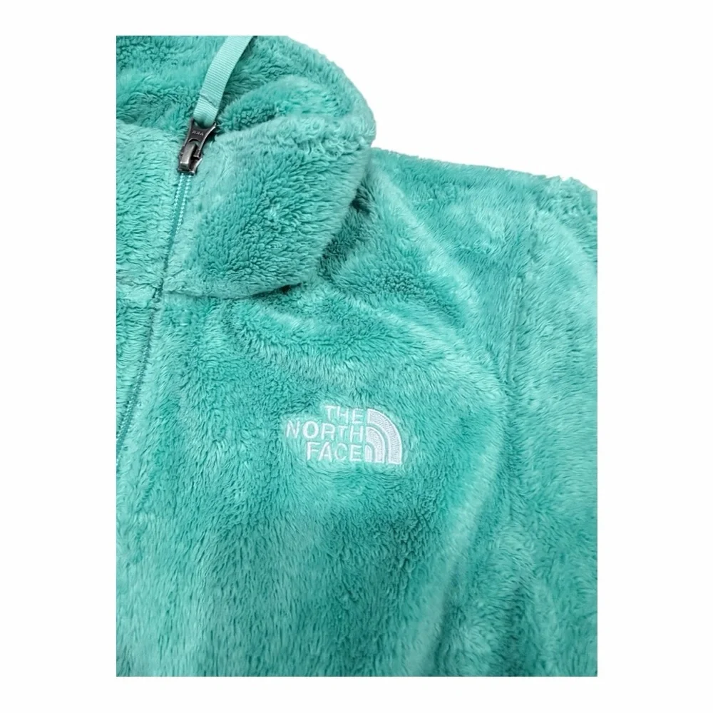 The North Face Osito Fleece‎ Jacket Girls L 14/16 Teal Blue Full Zip Soft Fuzzy