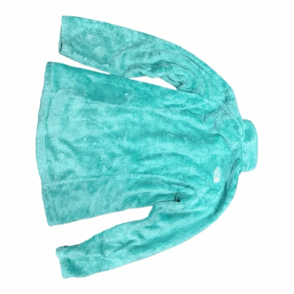 The North Face Osito Fleece‎ Jacket Girls L 14/16 Teal Blue Full Zip Soft Fuzzy
