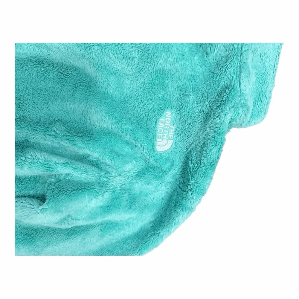 The North Face Osito Fleece‎ Jacket Girls L 14/16 Teal Blue Full Zip Soft Fuzzy