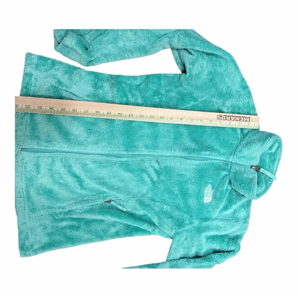 The North Face Osito Fleece‎ Jacket Girls L 14/16 Teal Blue Full Zip Soft Fuzzy