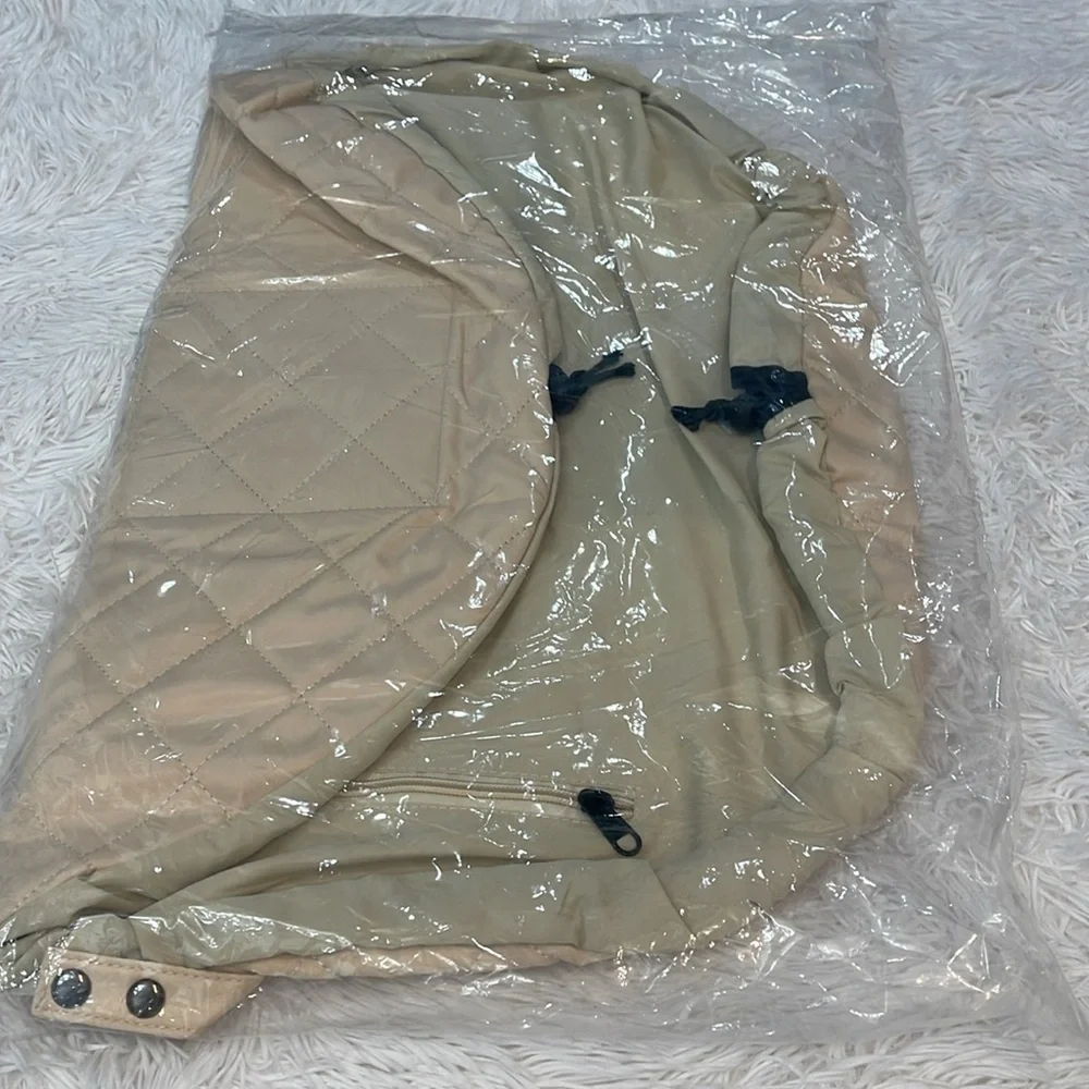 Tan  Drawstring Makeup Bag