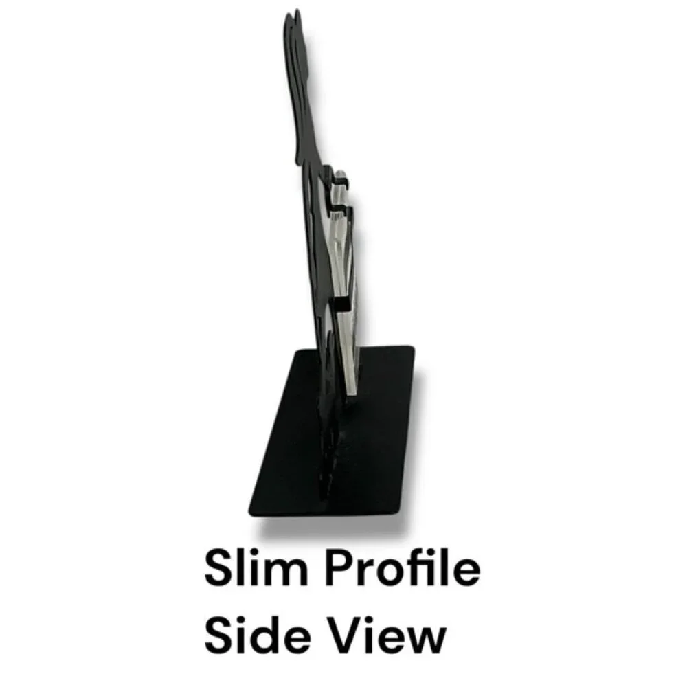 Silhouette Black Metal Dog Walker Picture Frame Matte Black Finish 6.75 Tall