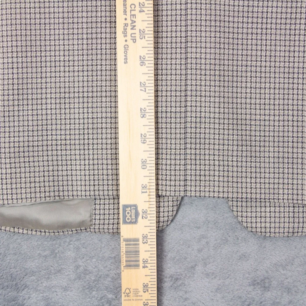 VTG Canali Milano Mens 46R Blazer Sport Coat Brown Houndstooth Made in Italy‎