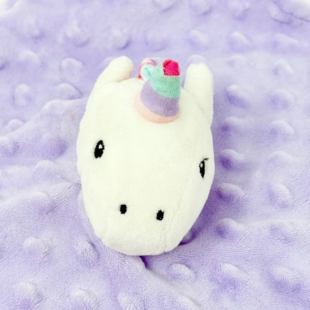 Childrens Place Bundles Baby Place‎ Lovey Unicorn Purple Minky Dot Satin  11.5