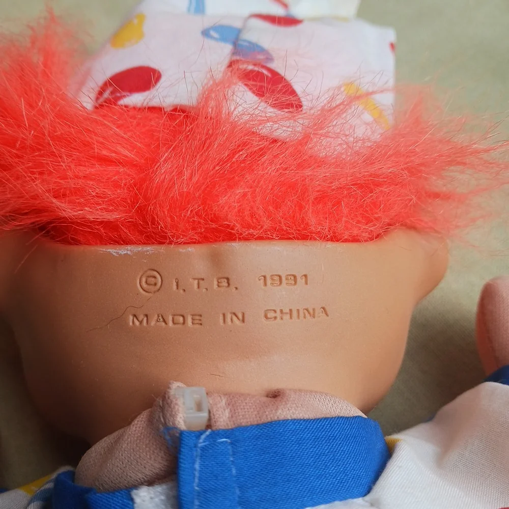 1991 Troll Plush Doll Multi Color