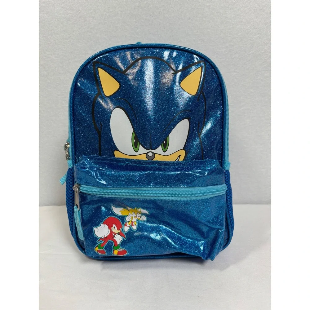 Sonic the Hedgehog Blue Glitter Mini Backpack Knuckles Tails SEGA Accessory