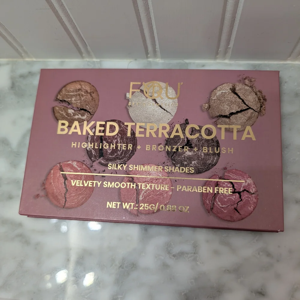 NIB Baked Terracotta Highlighter, Bronzer & Blush Palette