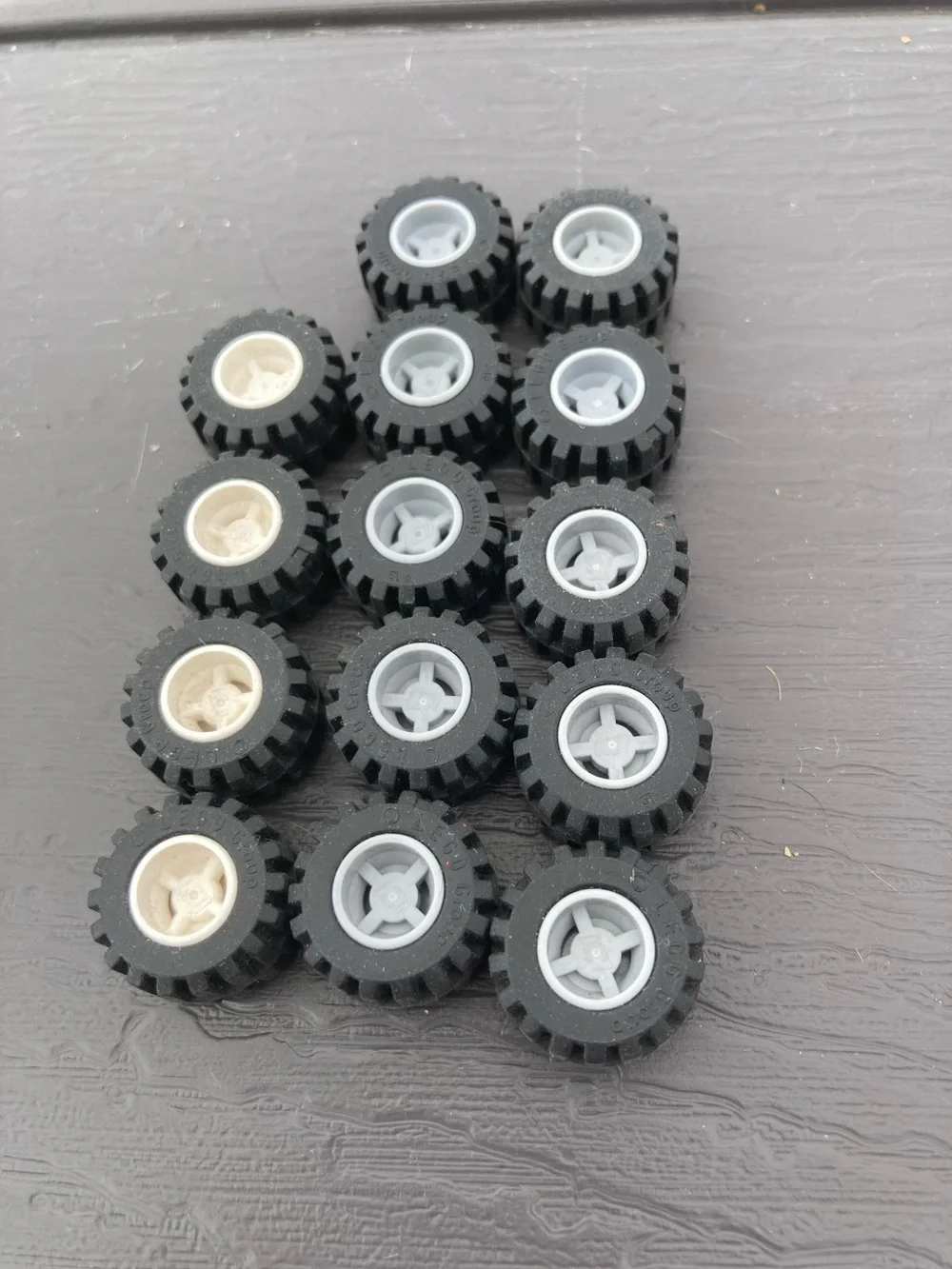 Lego tires with wheels. 14 items
