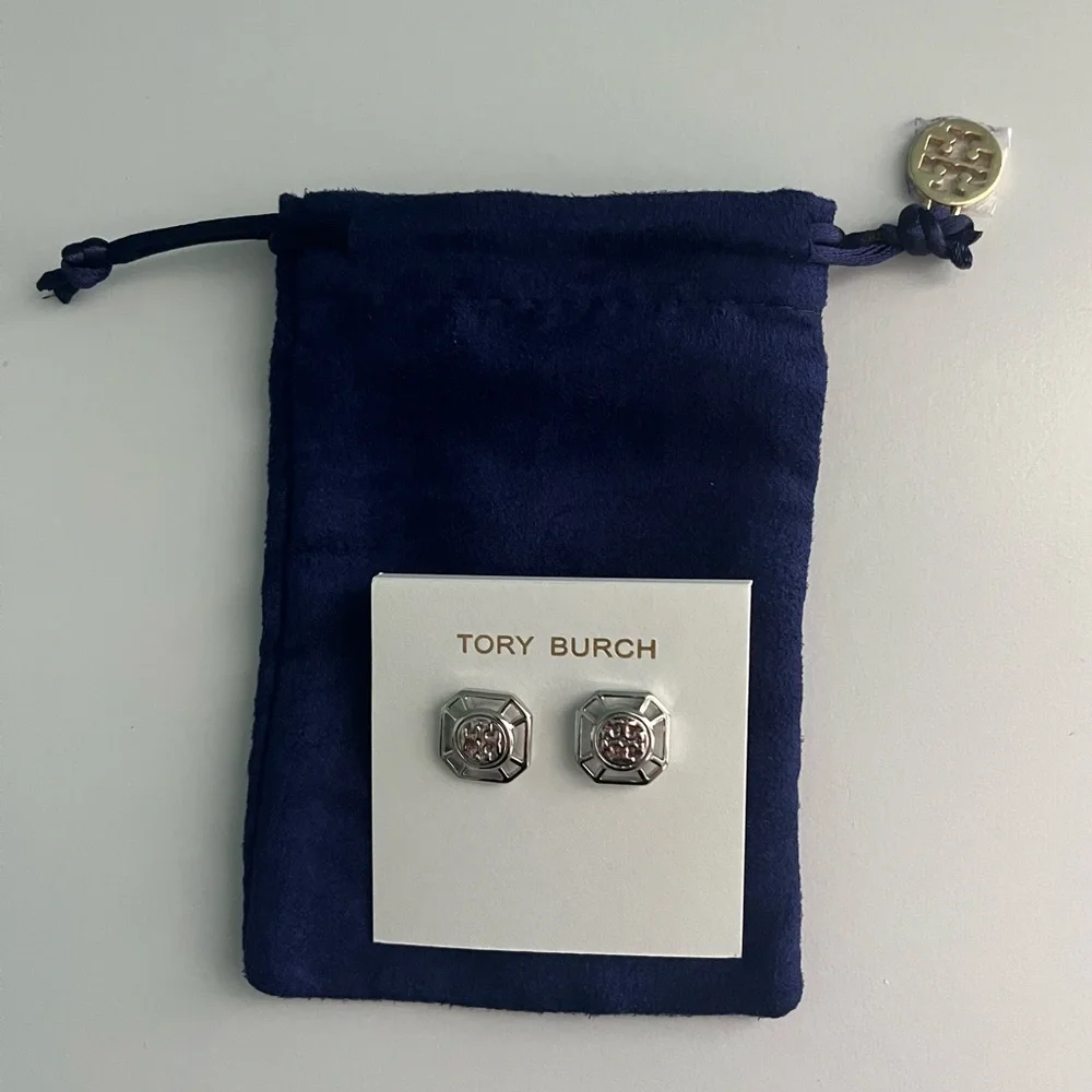 Tory Burch SilverTone Signature Audrina Post Earrings