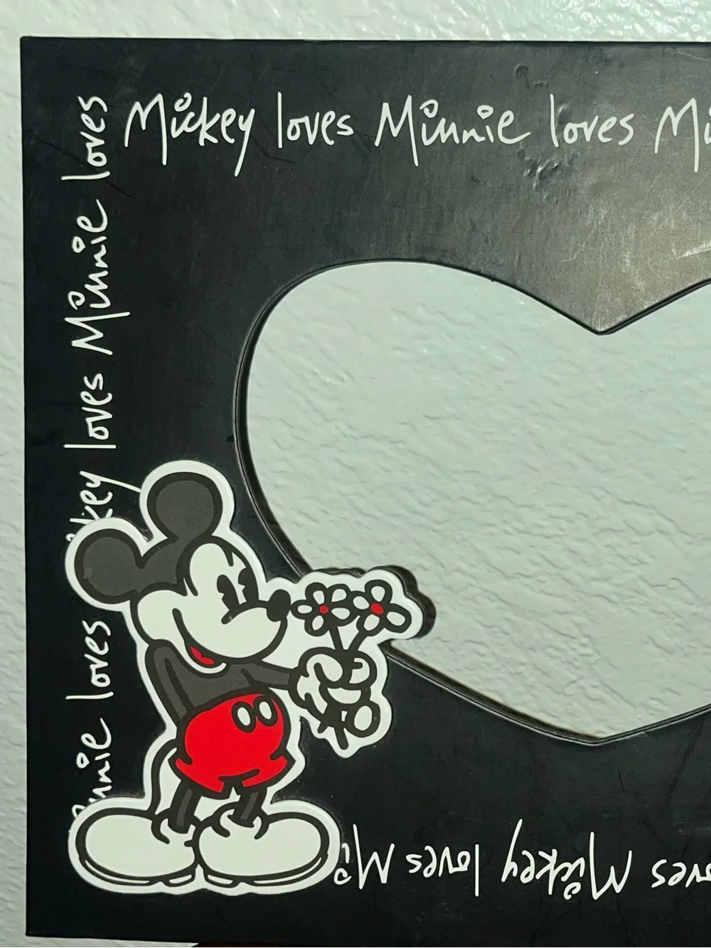 Disney Black Mickey & Minnie Heart Frame with Red Accents
