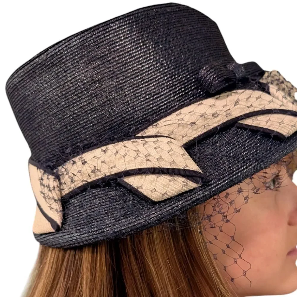 Women's 1940s antique Gage‎ blue hat size 22