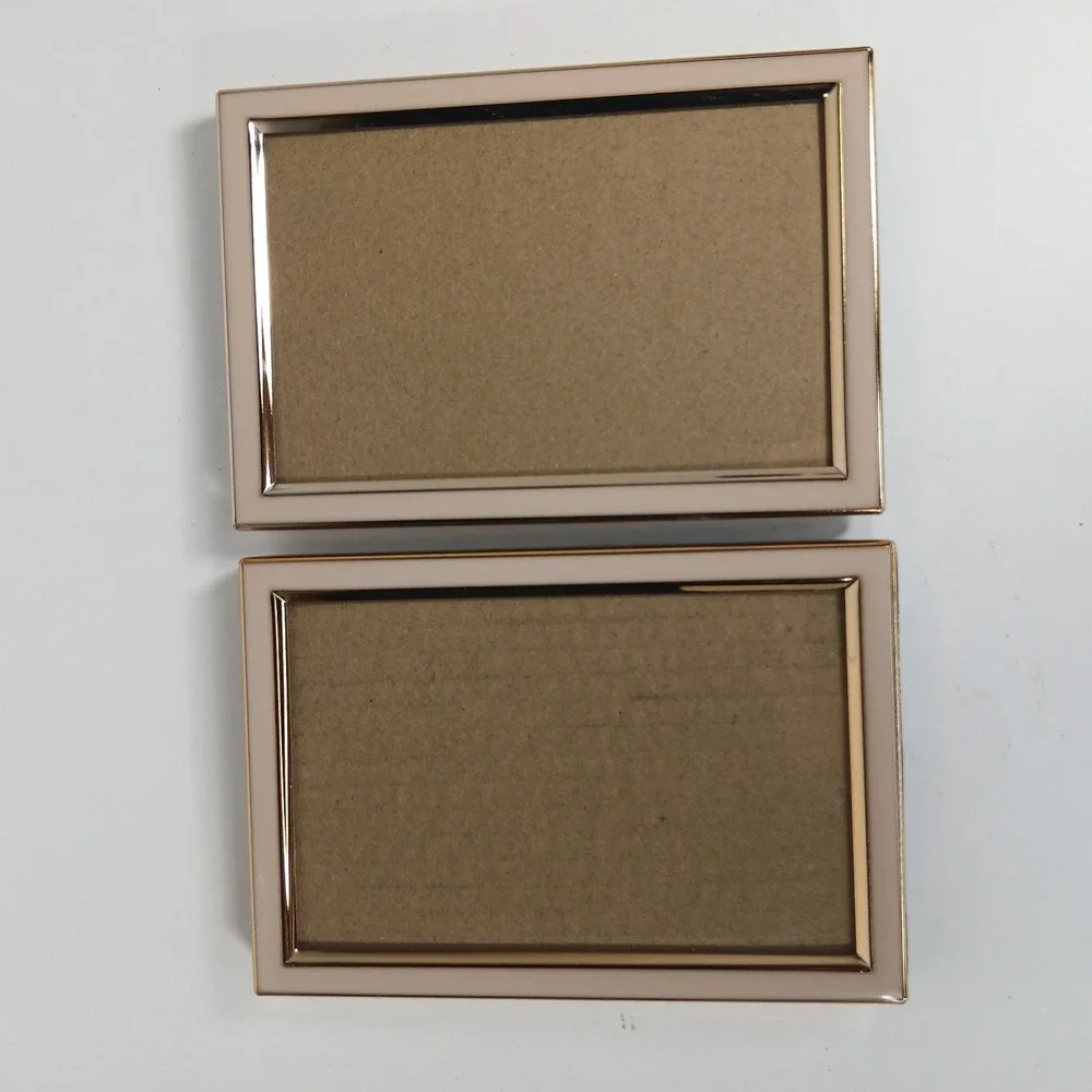 Rachel Zoe 4x6 Picture Frame Set of 2 Blush Pink Gold Trim Glass Photo Frames