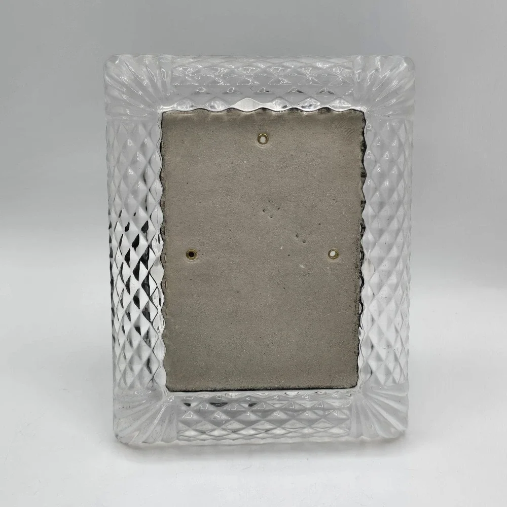 Vintage Glass Diamond‎ Pattern Picture Frame 3.5 X 5 Inch