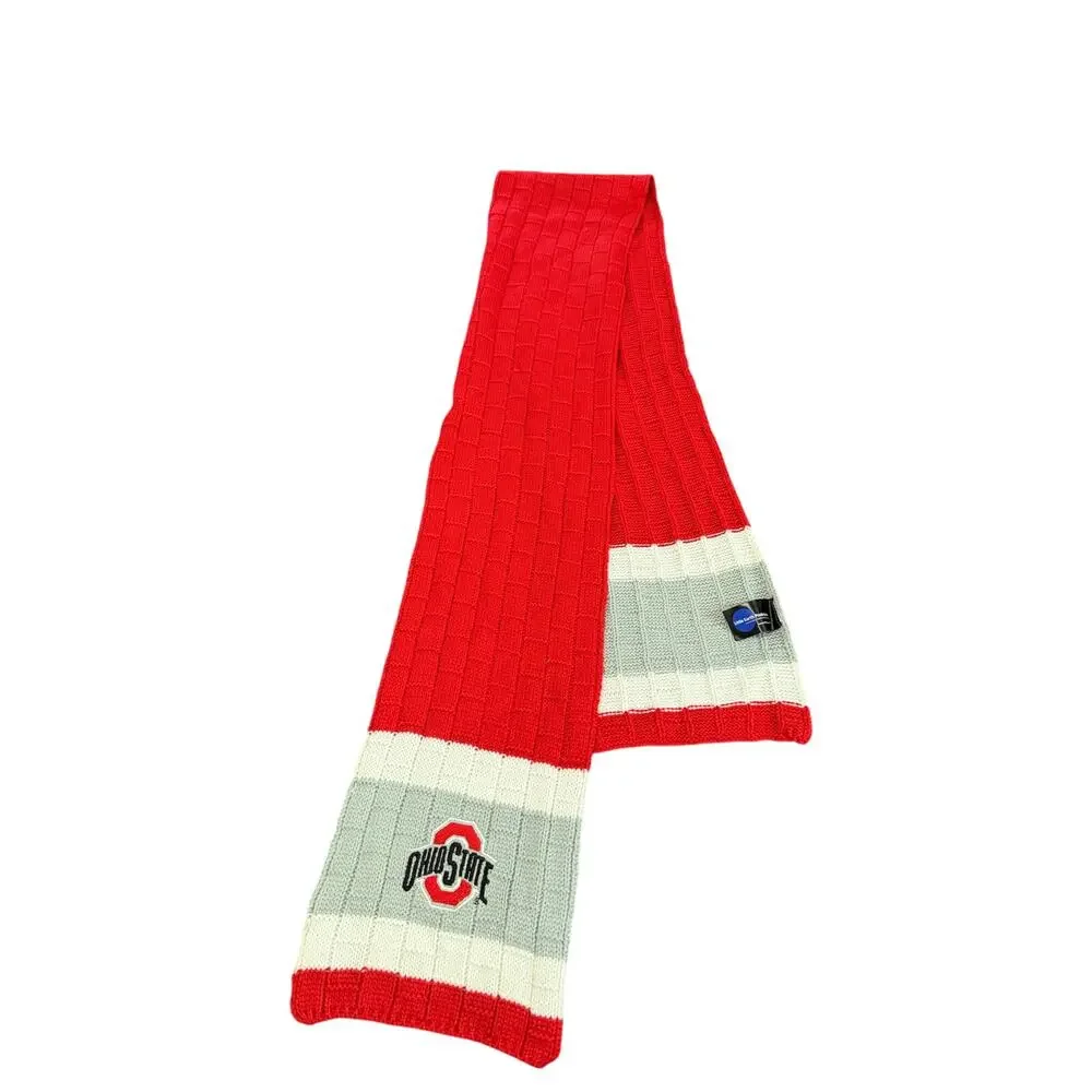 Little Earth College Football Ohio State Scarf Unisex OS Red Gray Team Spirit
