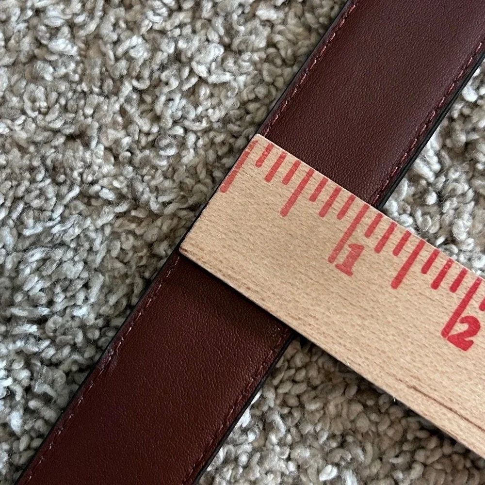 Jos A Bank Mens Brown Leather Belt Gold Tone Buckle Size 38 Dress 3702