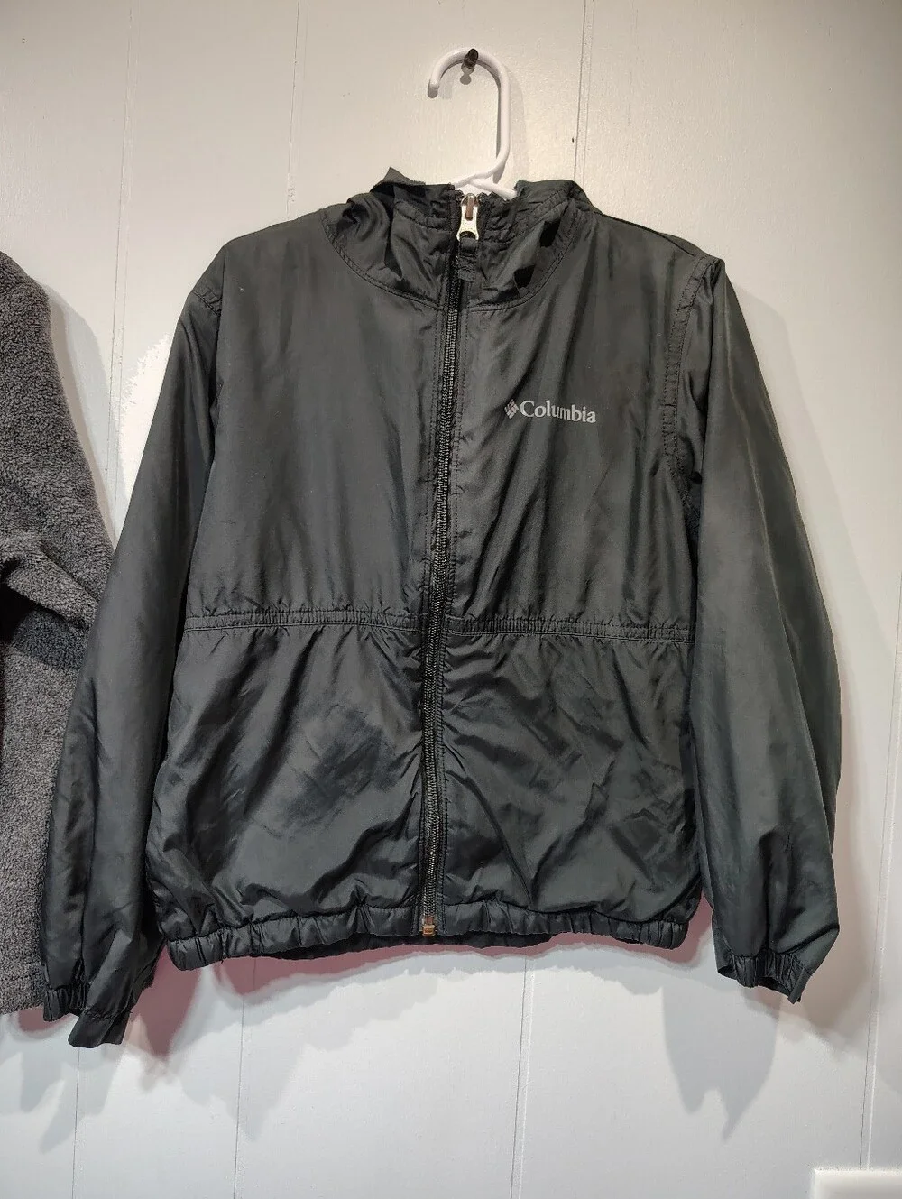 Columbia Boys Jacket Lot Snap Fleece & Black Lined Rain Jacket Size XS 6 7