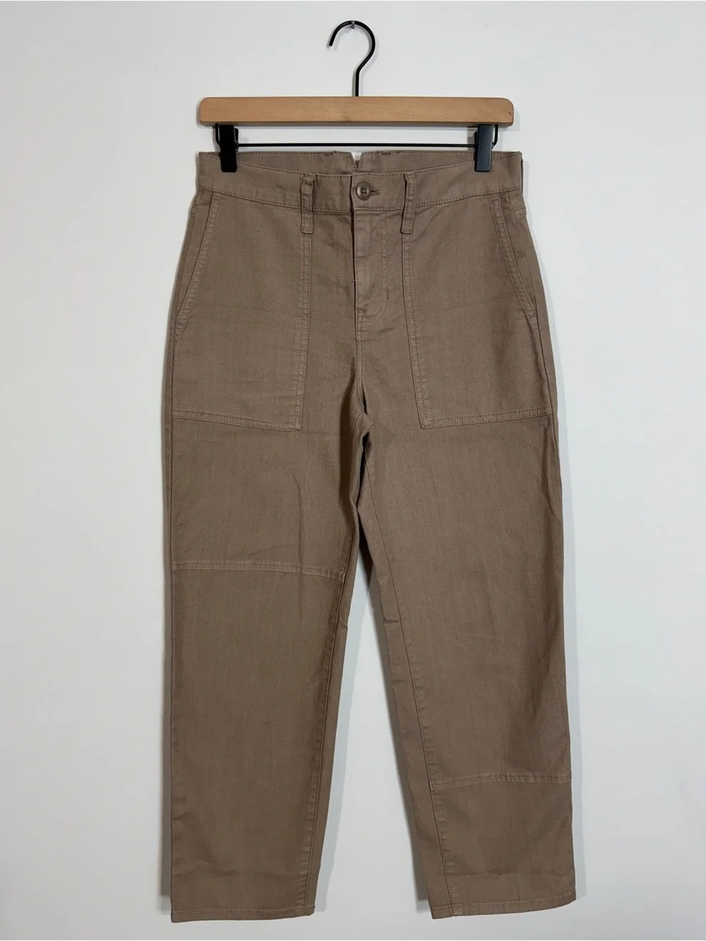 WP123 {J. Crew} Short Tan Beige Light Brown Twill Straight Leg Cargo Pants