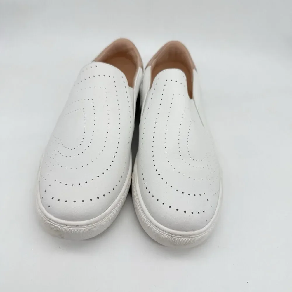 Kate Spade New York White Leather Slip On Tennis Shoes Women’s Size 8