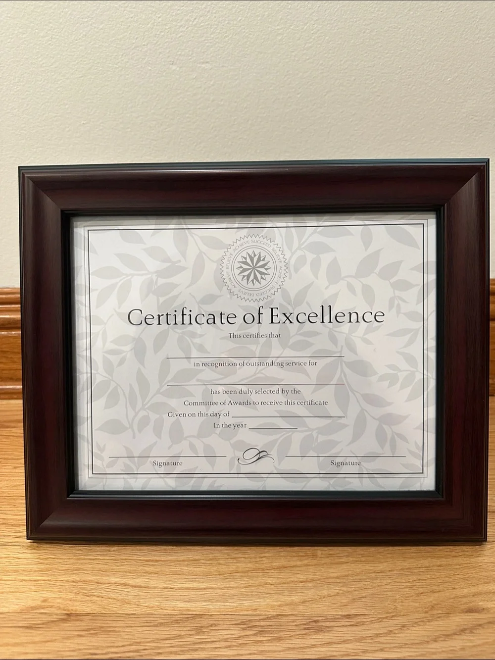 Classic Brown Wood Certificate Frame - Home Accents