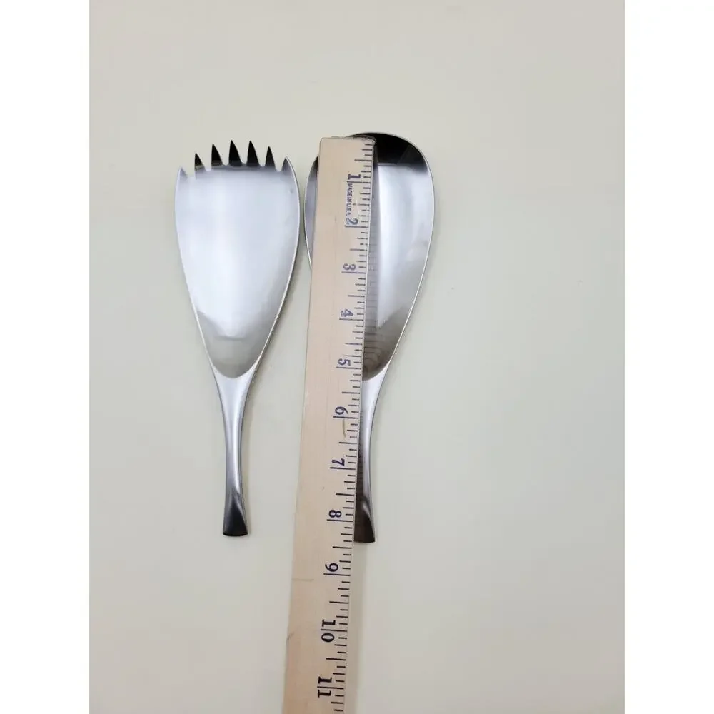 Dansk Jhq Salad Server Set 9.5 Inch Silver Stainless Steel Serving Vintage