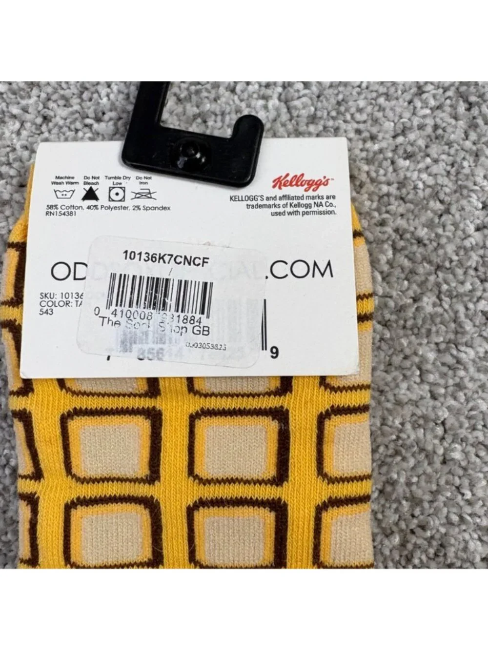 Eggo X Cool Socks Kids Odd Sox Waffle Pattern Crew Socks Ages 7-10