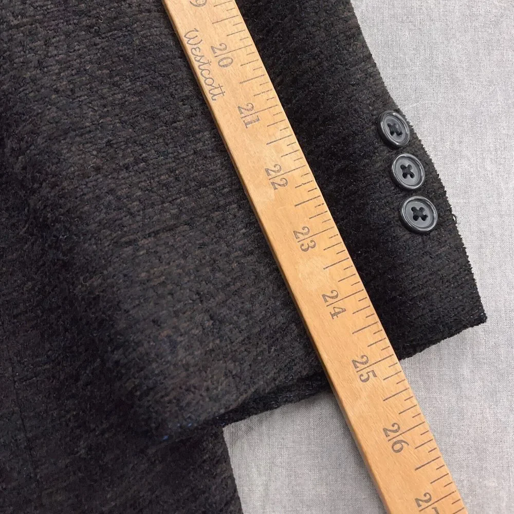 Tallia Uomo Blazer Men 40R Brown Blue Chenille Sabbia Wool Acrylic‎ Textured VTG