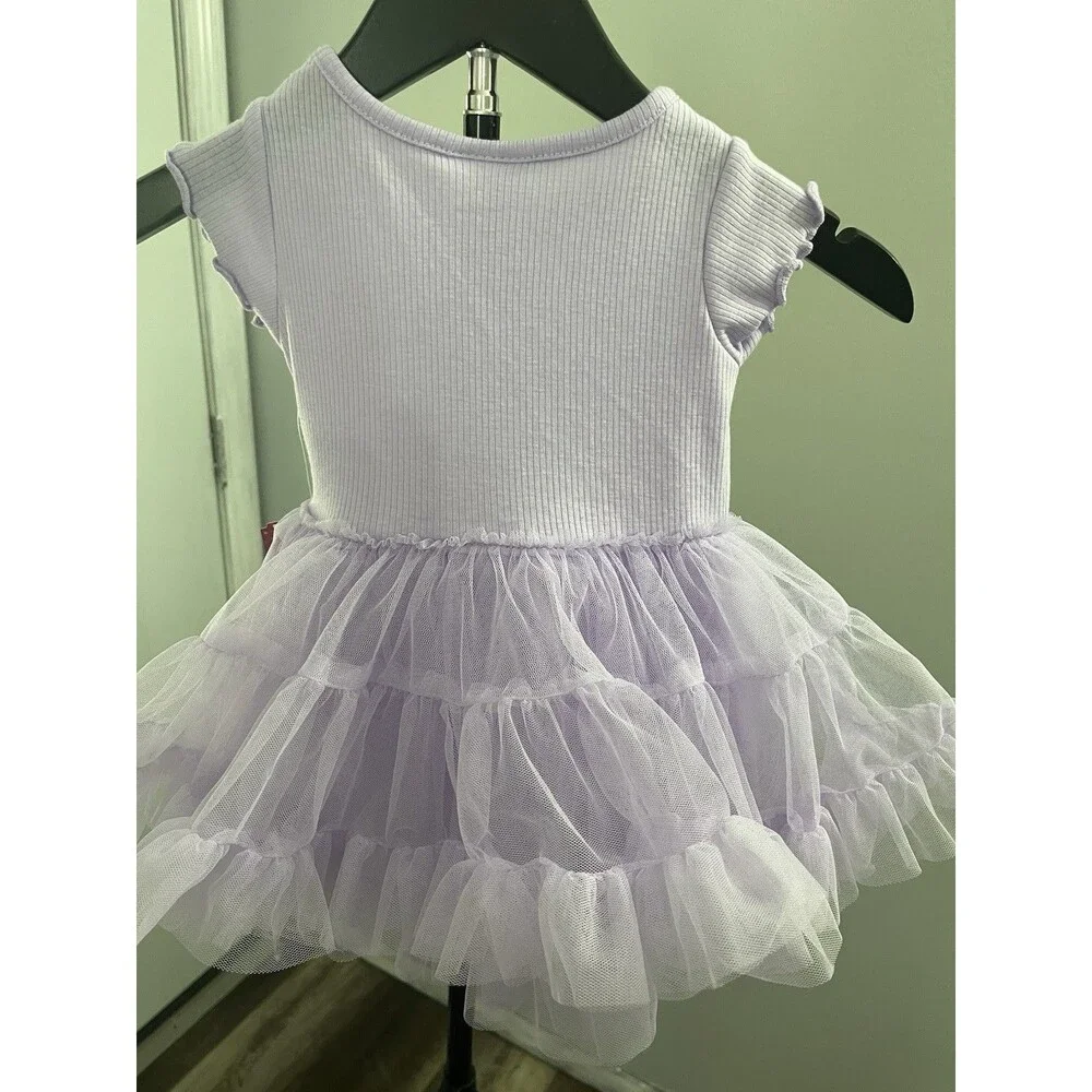 Disney Princess Ariel Girls 12M Purple Tulle Tutu Dress Cap Sleeve Party Casual
