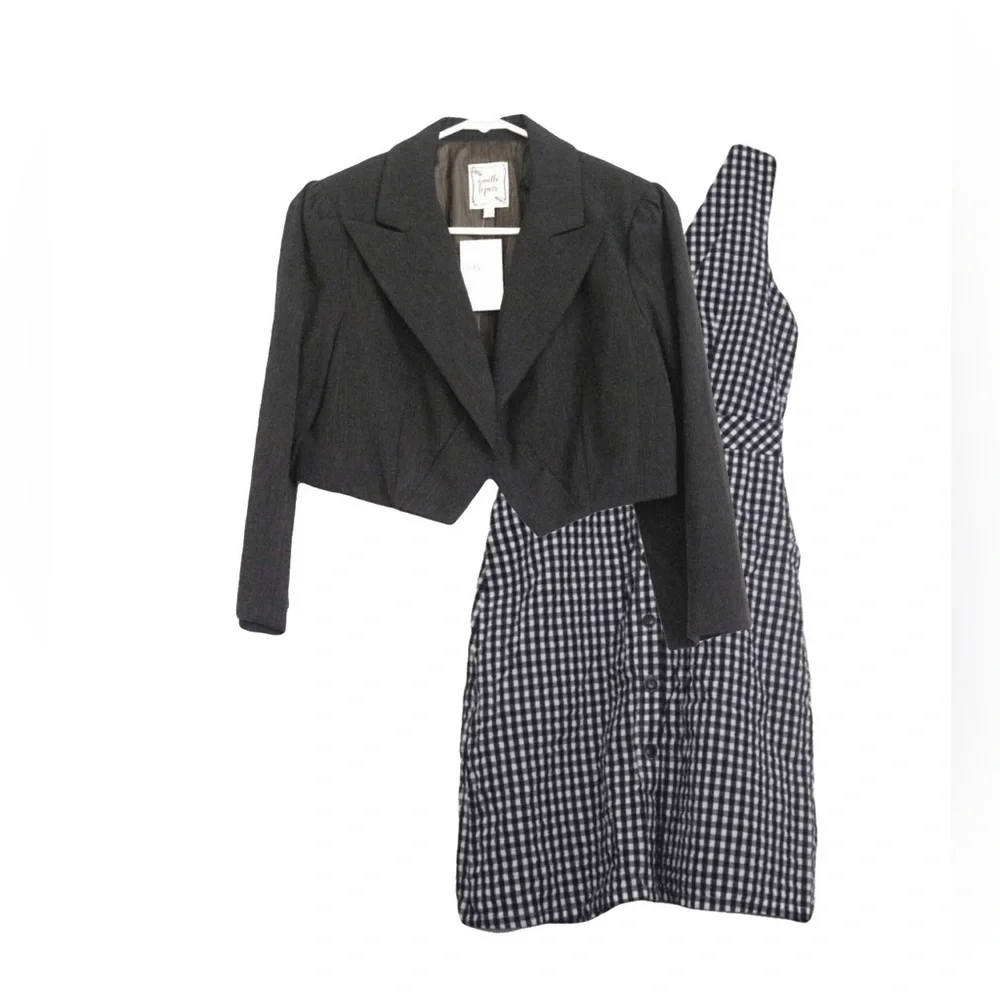 J CREW Gingham Mini Dress Button Down New Preppy Sz 2 Office