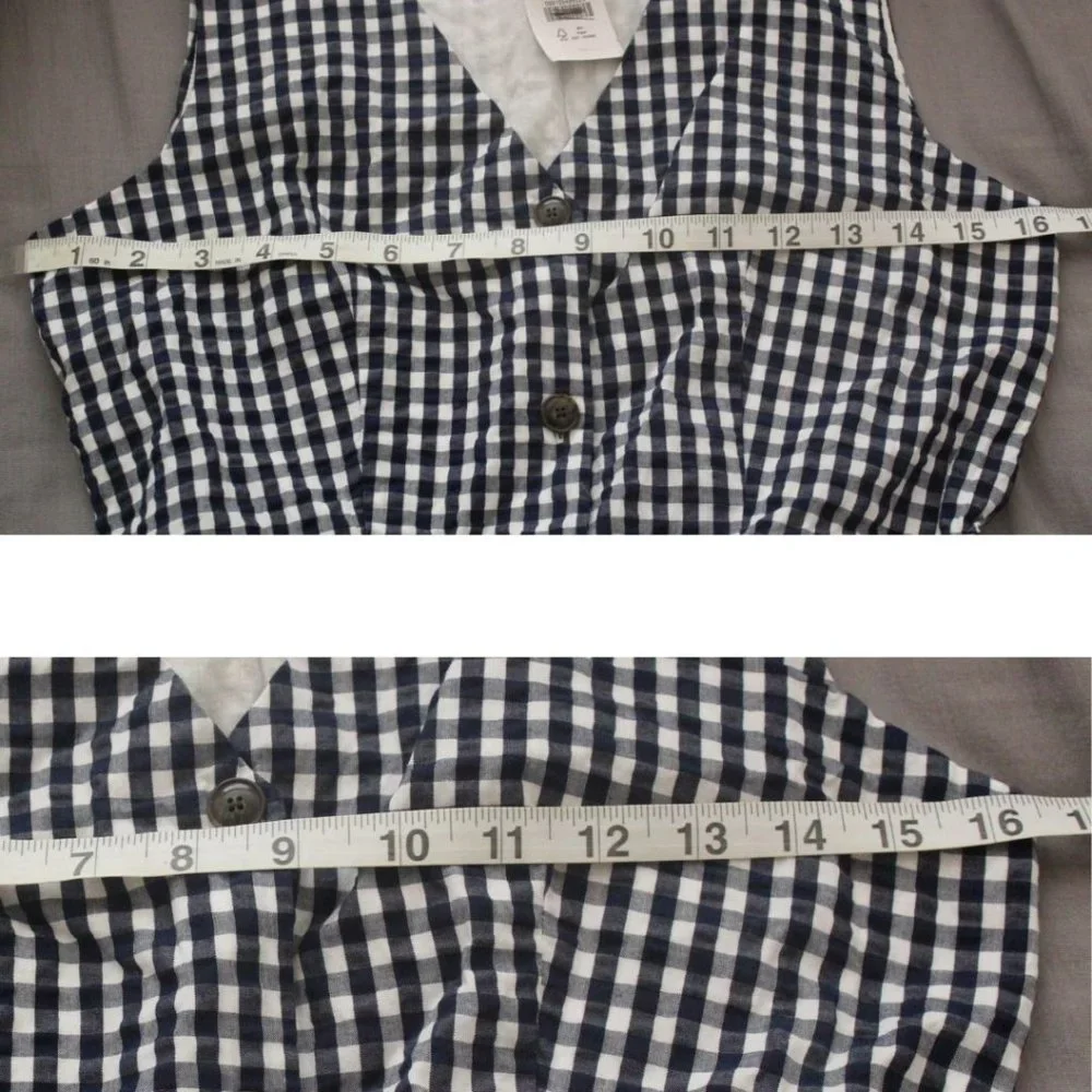 J CREW Gingham Mini Dress Button Down New Preppy Sz 2 Office