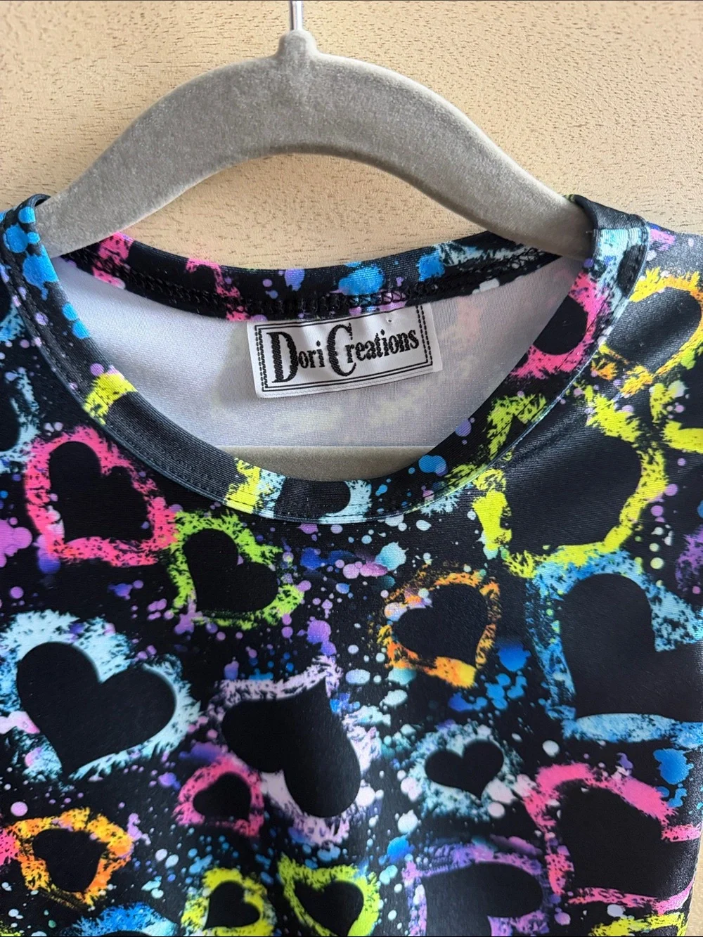 Black Neon Heart Skater Dress by Dori Creations