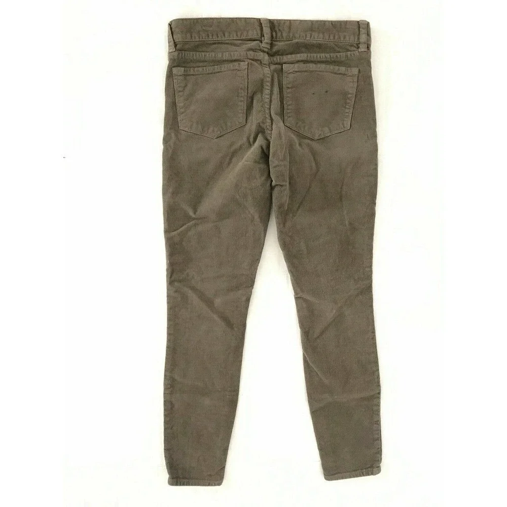 J Crew | Toothpick Corduroy Pants Size 24 Brown Ankle Straight Slim Fit