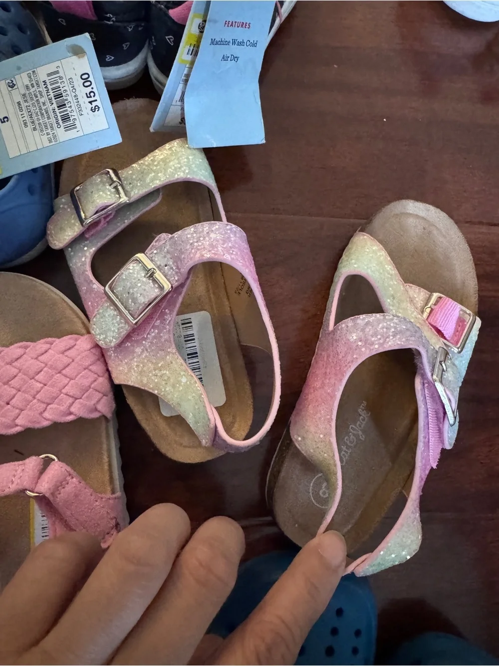 Cat & Jack Kids Pink, Blue, Mint & Silver Multi-Pack Sandal & Clog Lot