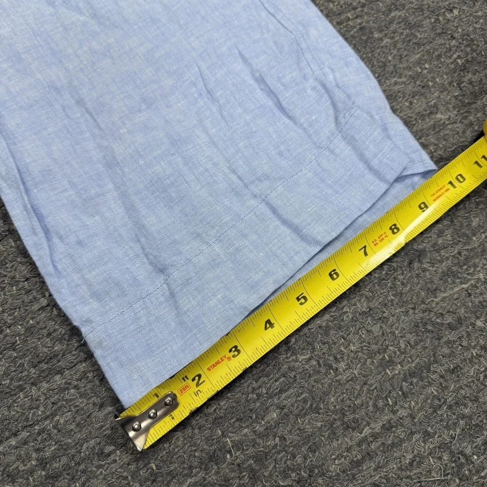 Everlane Linen Set Women 6 Light Blue Wide Leg Pants Beach Resort Nautical Coast