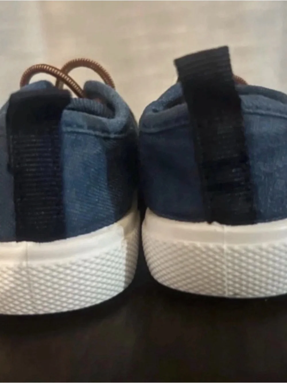 Carter's Navy and Black Kids Canvas Sneakers with Brown Laces