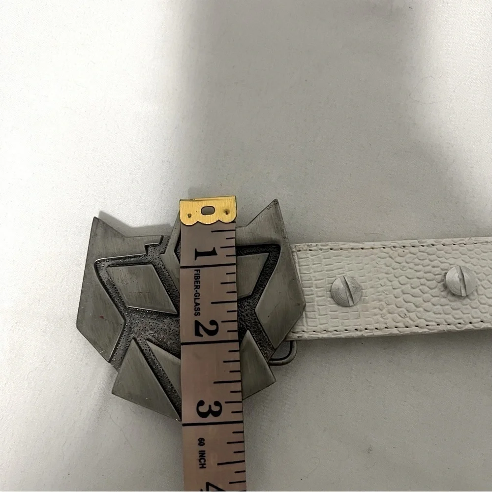 Cybertronian Kids White Belt With Buckle From Transformers 100% Genuine Leather