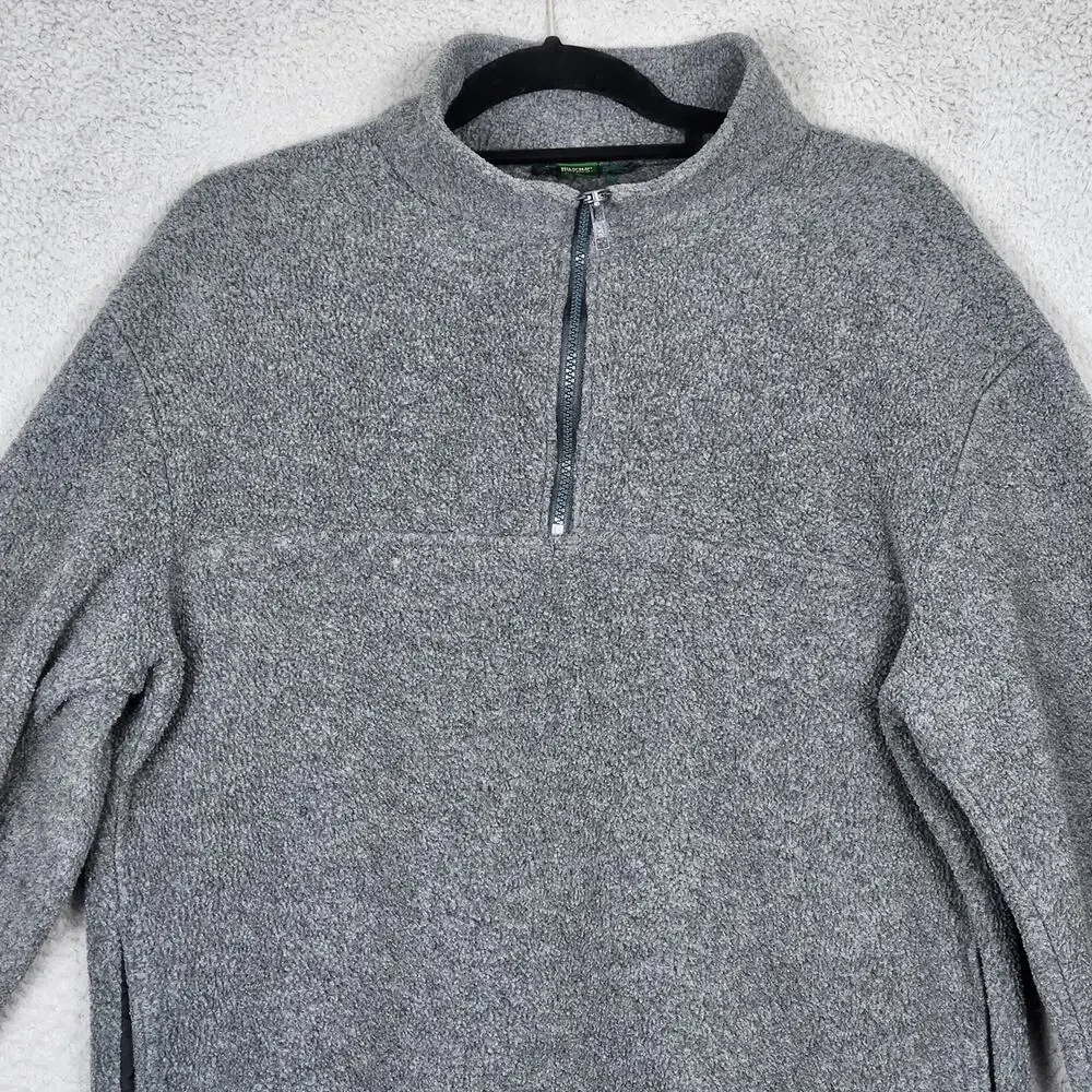 VINTAGE J CREW Sweater Mens Medium Gray 90s Oarsman MADE IN USA Half Zip Comfy