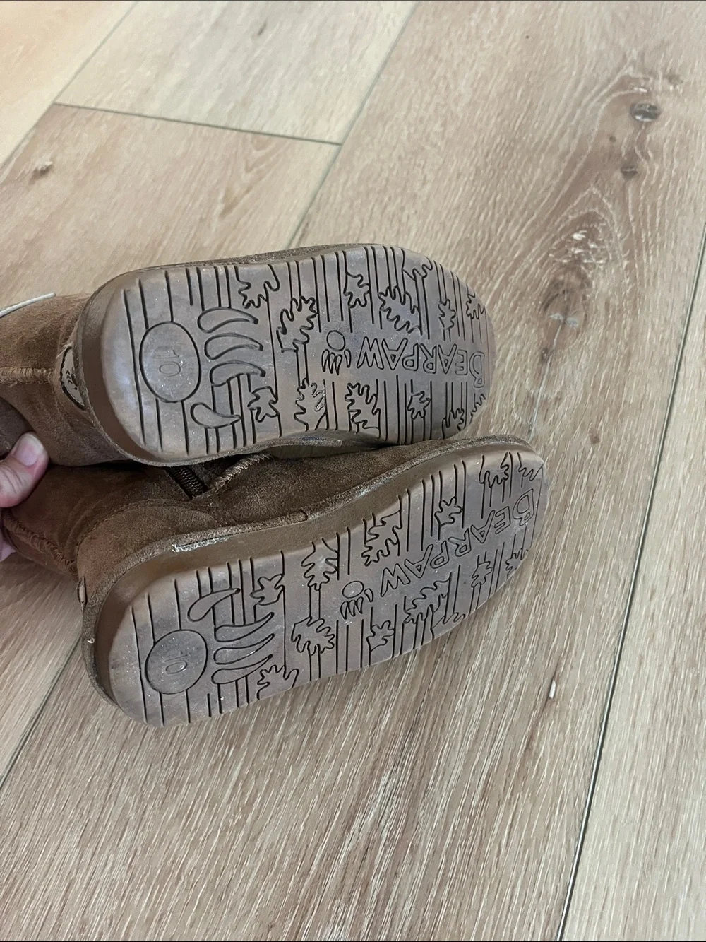 BearPaw Brown Suede Kids Shearling-Lined Boots