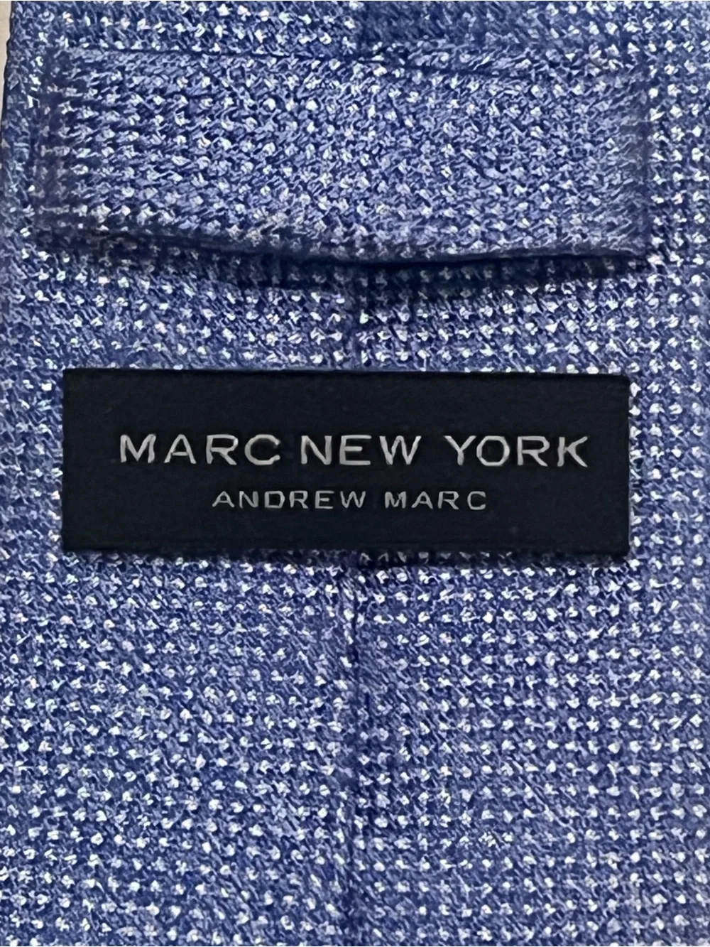 MARC NEW YORK Neck tie Boys 55” Blue & White Tiny Speck Silk & Polyester