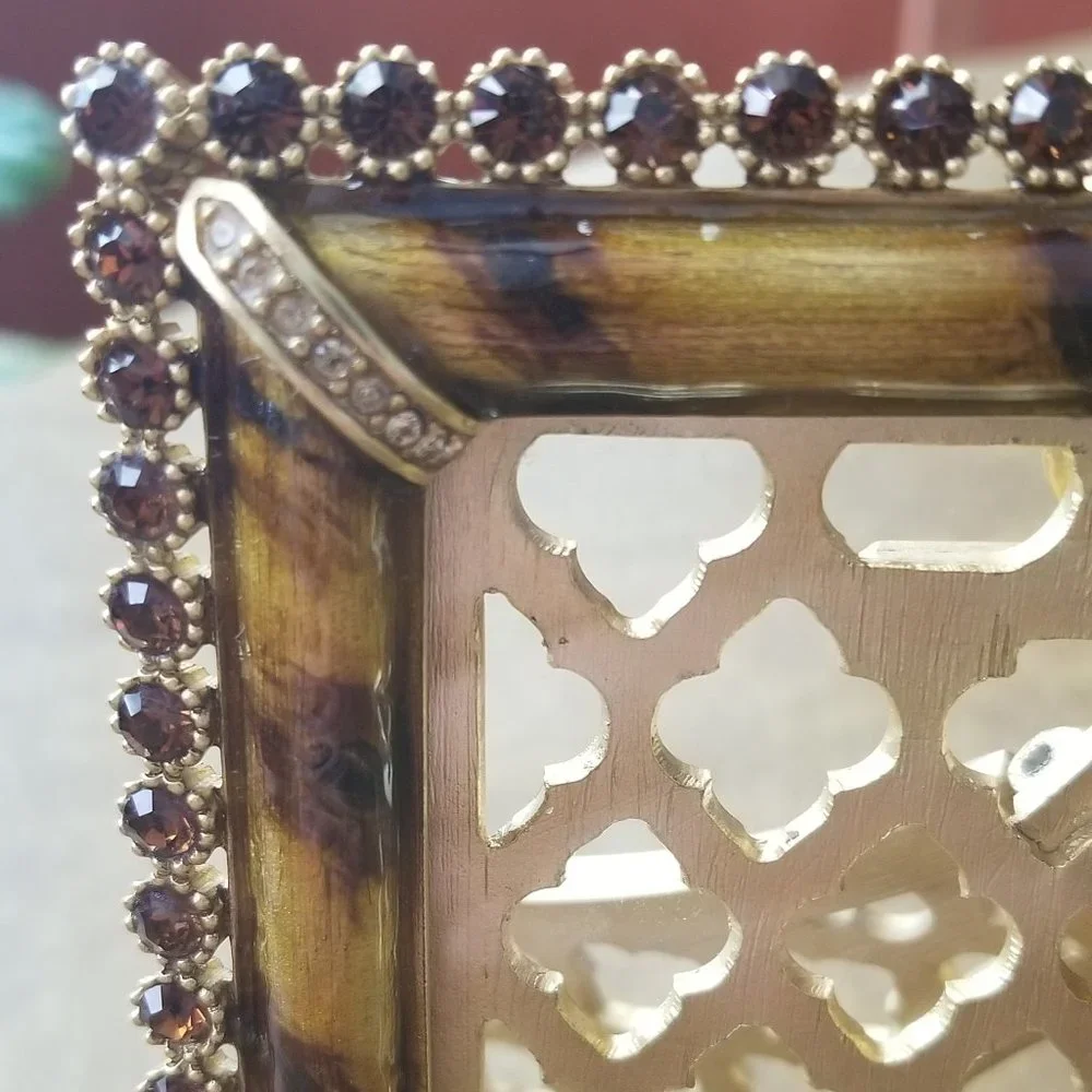 RARE JAY STRONGWATER EMILIA LEOPARD JUNGLE SAFARI PAVE CRYSTAL ENAMEL GOLD FRAME