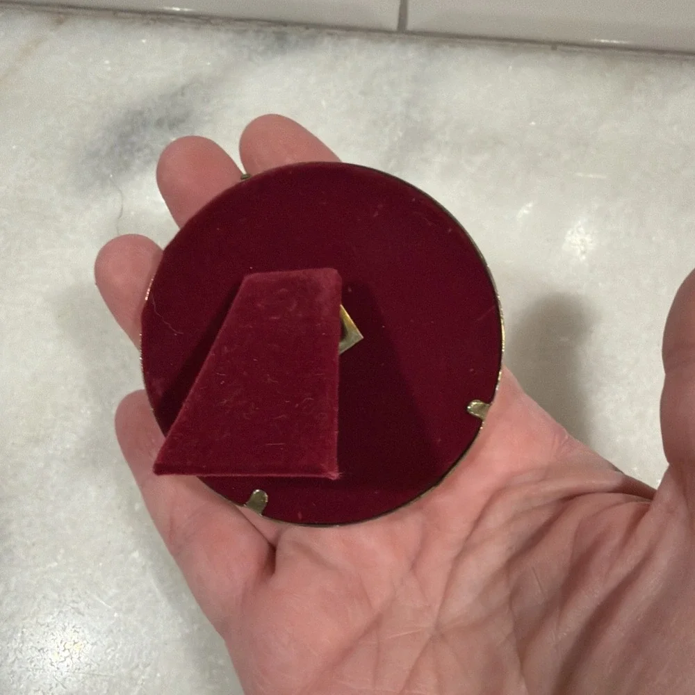 Mini Brass Round Picture Frame 3in