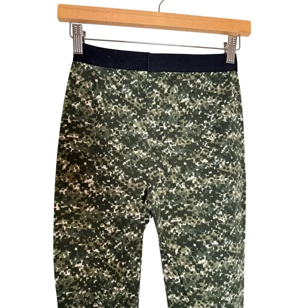 Abercrombie Kids Green Camouflage Print Logo Waist Sleepwear Pajama Pants 9/10