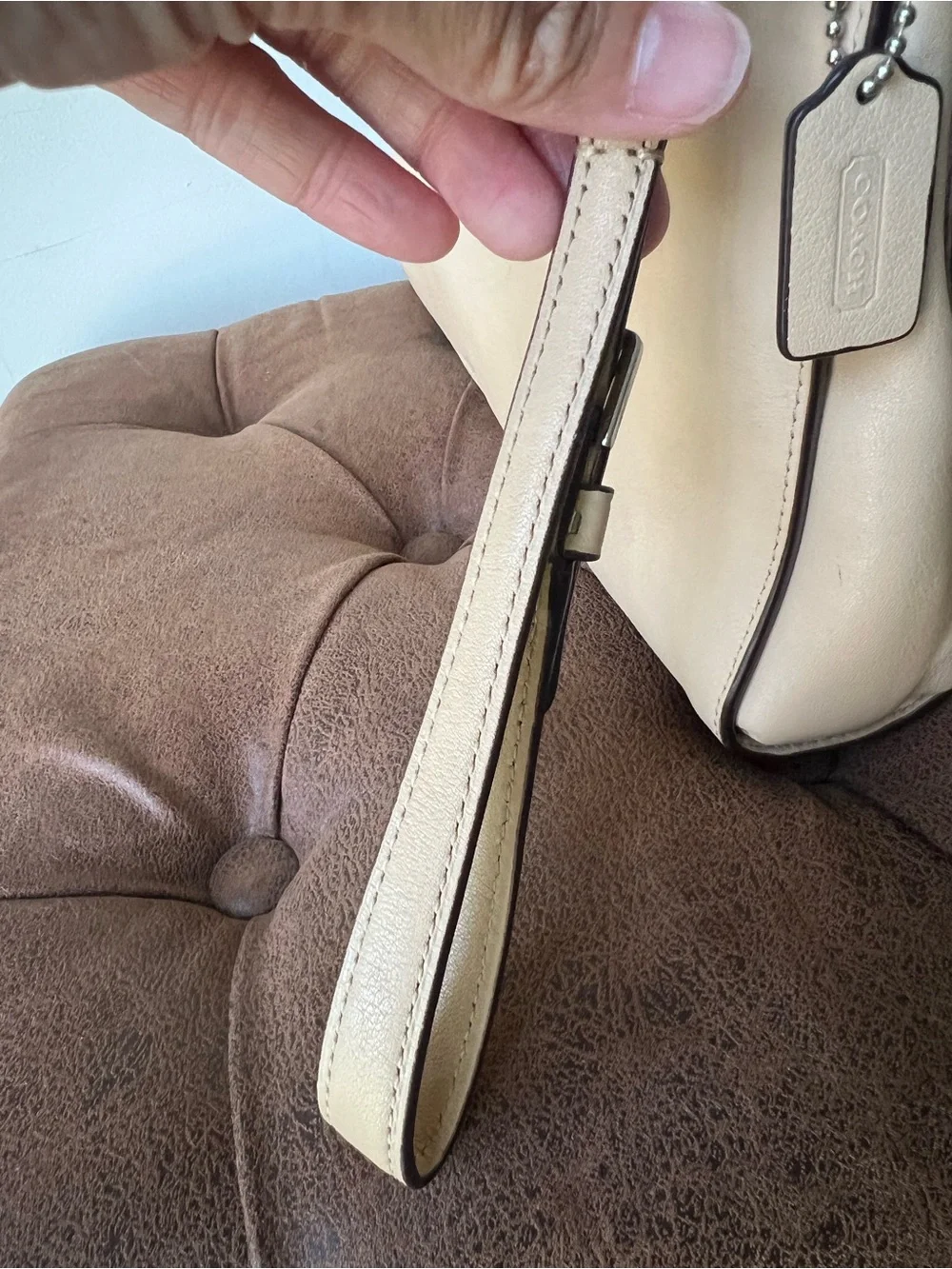 Coach perforated leather