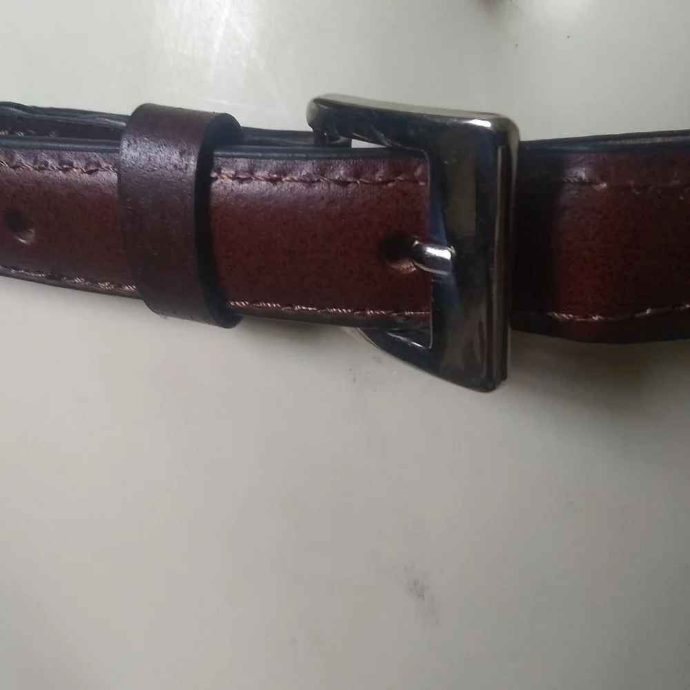 Women's Sonoma Goods For Life Solid & Braided Leather Belt COGNAC BLK SZ SMALL